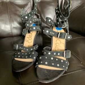 Sam Edelman Studded Black Sandal Size 10 1/2